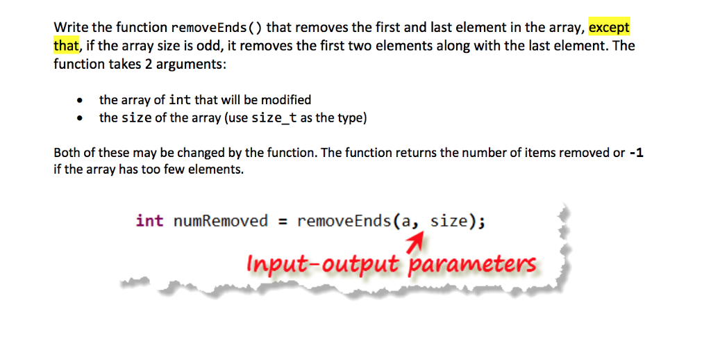 Solved Write the function removeEnds () that removes the | Chegg.com