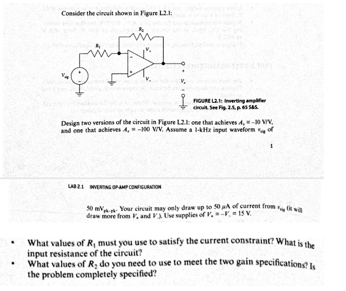 Solved Consider the circuit shown in Figure L2.1: Design | Chegg.com