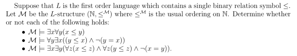 Solved Suppose that L is the first order language which | Chegg.com