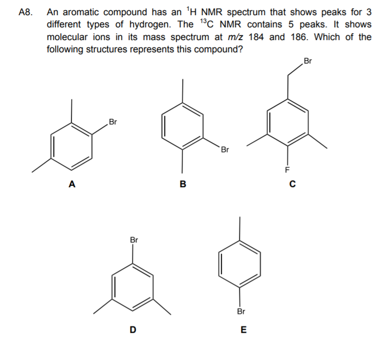 Solved An aromatic compound has an ^1 H NMR spectrum that | Chegg.com