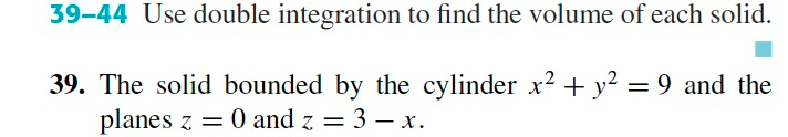 Solved Use Double Integration To Find The Volume Of Each | Chegg.com