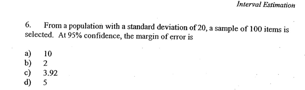 Solved From a population with a standard deviation of 20, a | Chegg.com