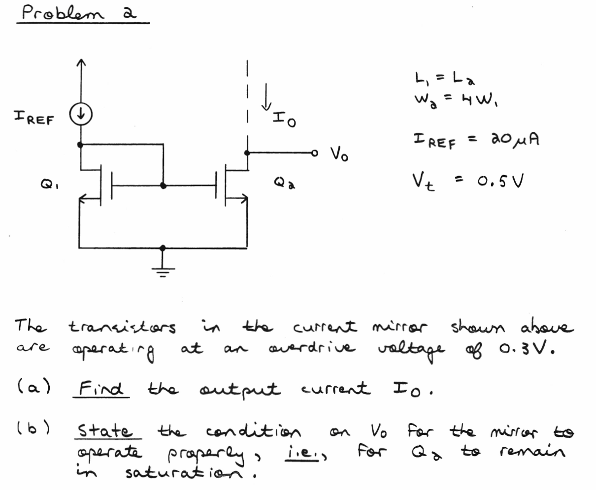 Solved The transistors in the current mirror shown above | Chegg.com