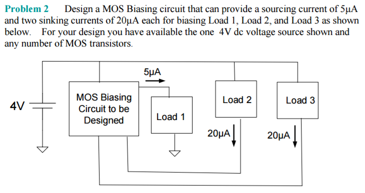 Solved Design a MOS Biasing circuit that can provide a | Chegg.com