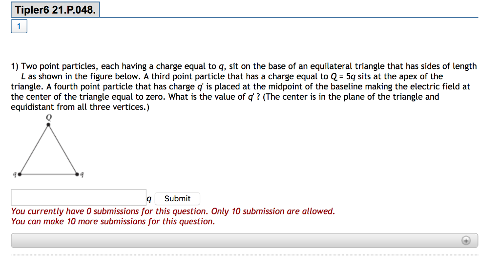 Solved Two Point Particles, Each Having A Charge Equal To Q, | Chegg.com