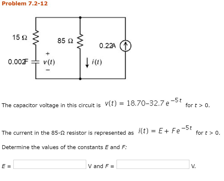 Solved The capacitor voltage in this circuit is v(t) =