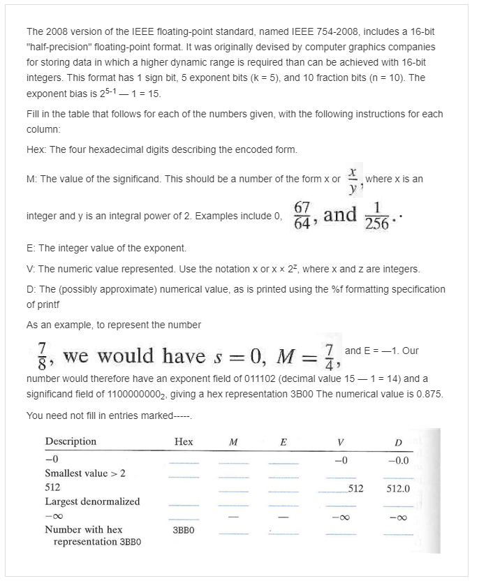 Solved the 2008 version of the ieee floating point standard chegg