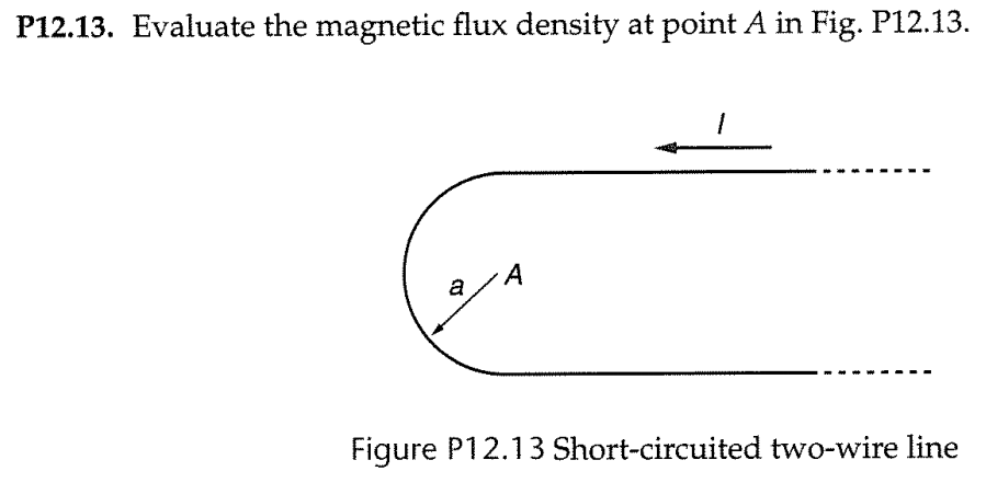 Solved P12.13. Evaluate the magnetic flux density at point A | Chegg.com