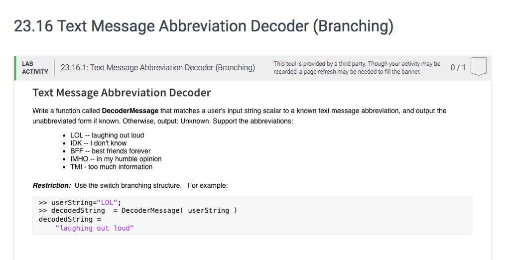 23 16 text message abbreviation decoder branching chegg