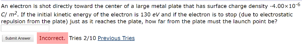 Solved An electron is shot directly toward the center of a | Chegg.com