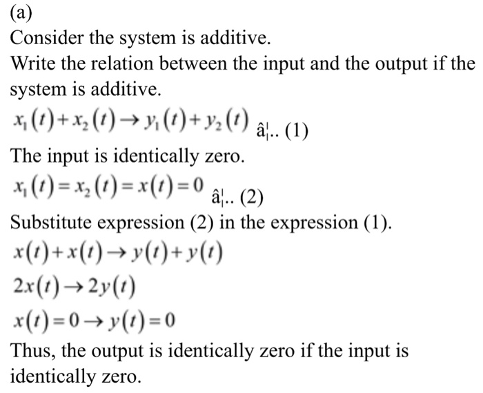 Solved (Signals And Systems) Show That A Linear System Is | Chegg.com