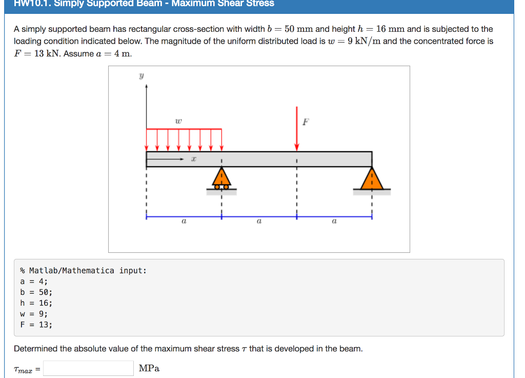 Solved A Simply Supported Beam Has Rectangular Cross-section | Chegg.com