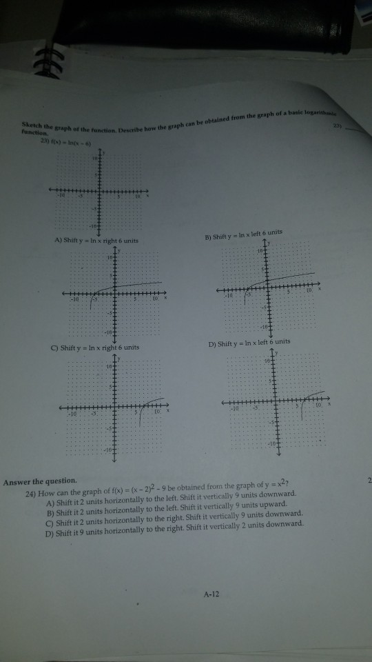 Solved 18) I: A) Shift y 2X left 3 unit(s) and reflect | Chegg.com