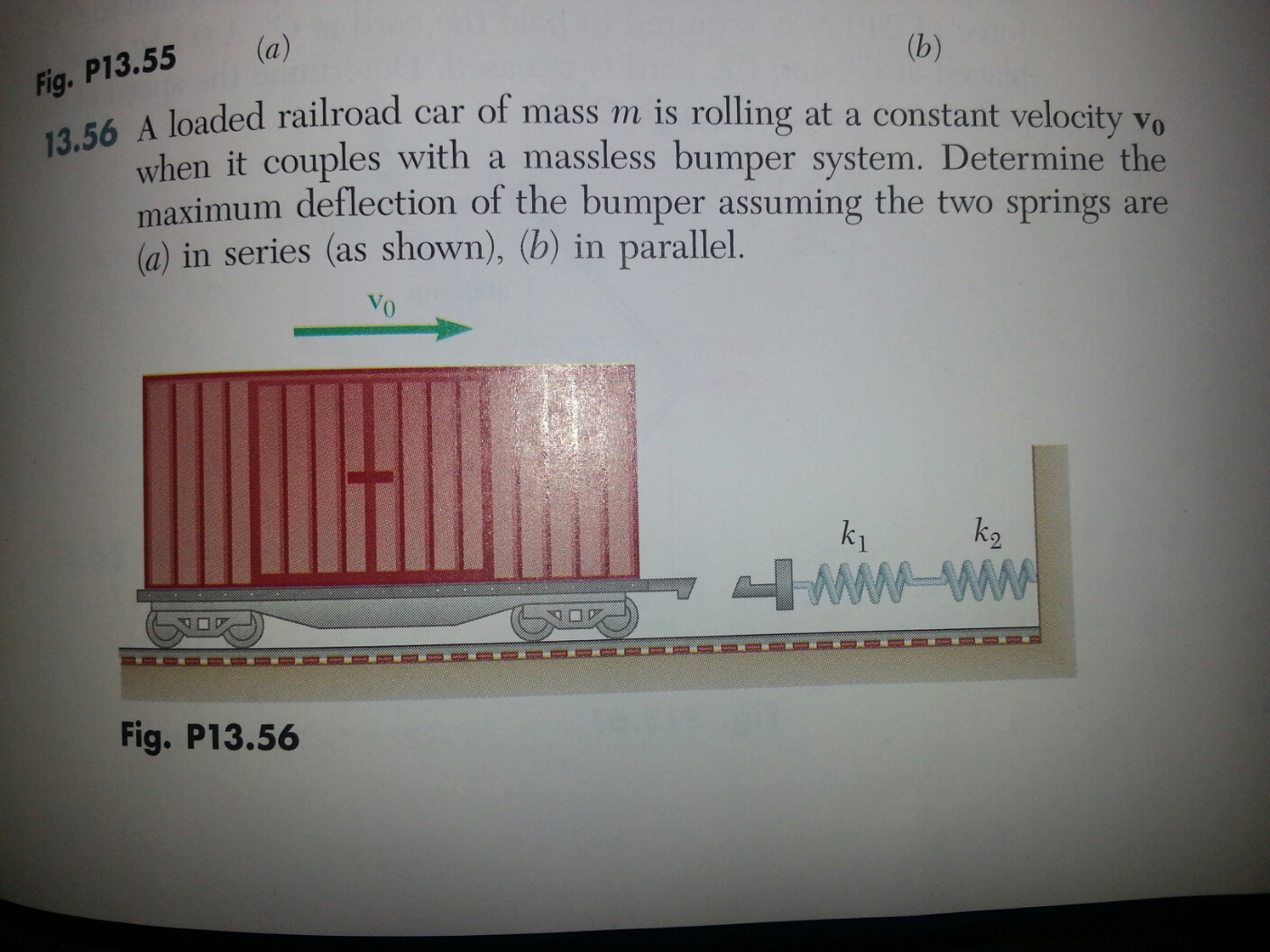 Solved A loaded railroad car of mass m is rolling at a