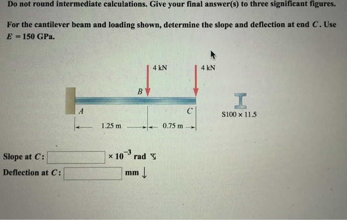 Solved For The Cantilever Beam And Loading Shown Determine Chegg Com