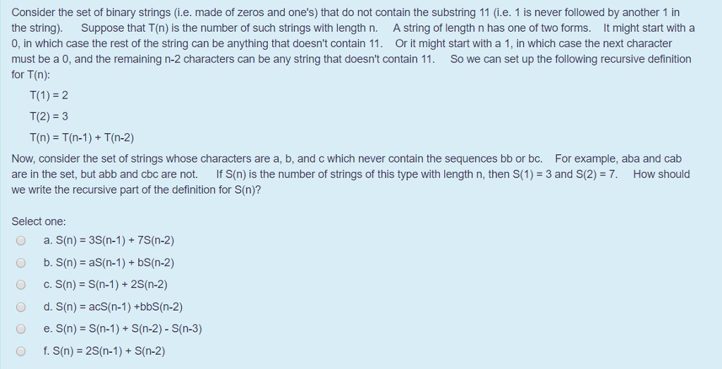 Solved Consider The Set Of Binary Strings (i.e. Made Of | Chegg.com