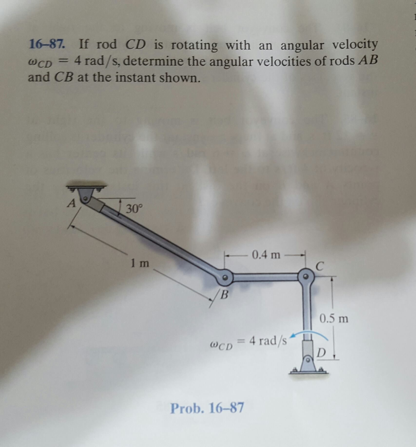 Solved If Rod CD Is Rotating With An Angular Velocity Ome...