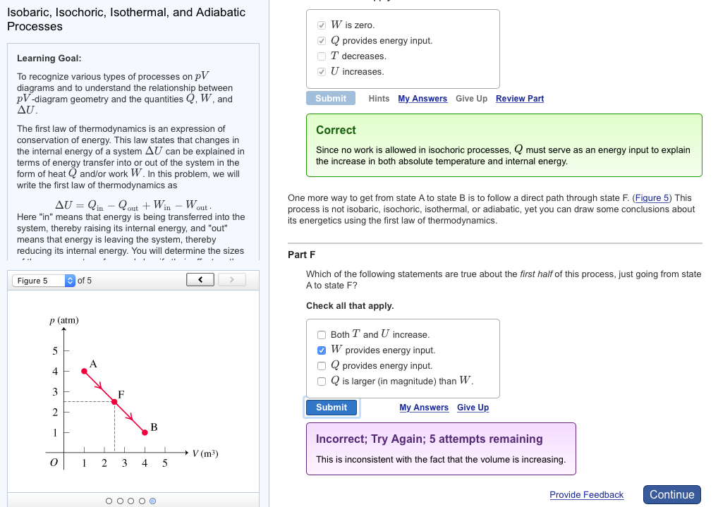 Solved Isobaric, Isochoric, Isothermal, and Adiabatic | Chegg.com