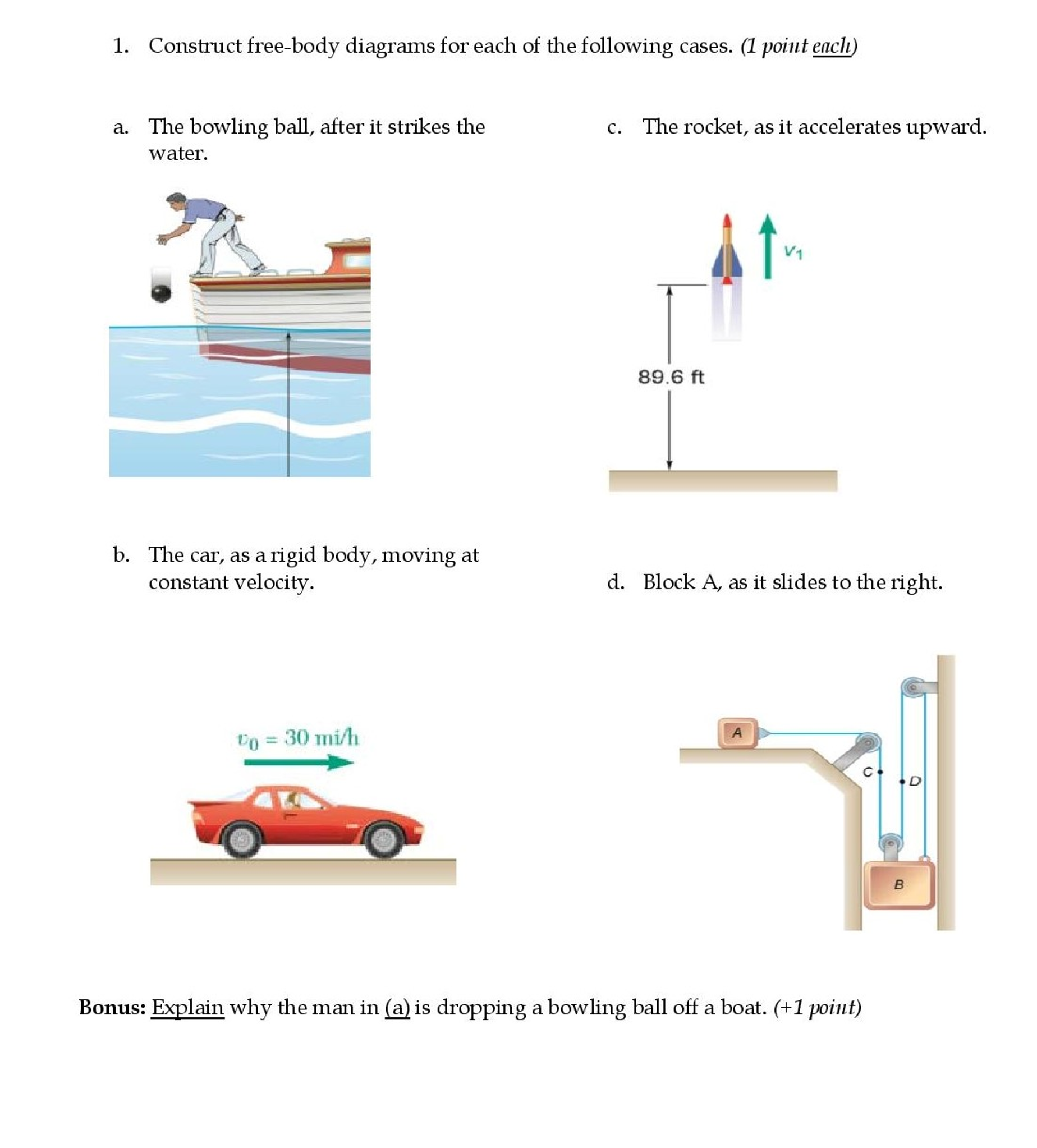 Solved Construct freebody diagrams for each of the