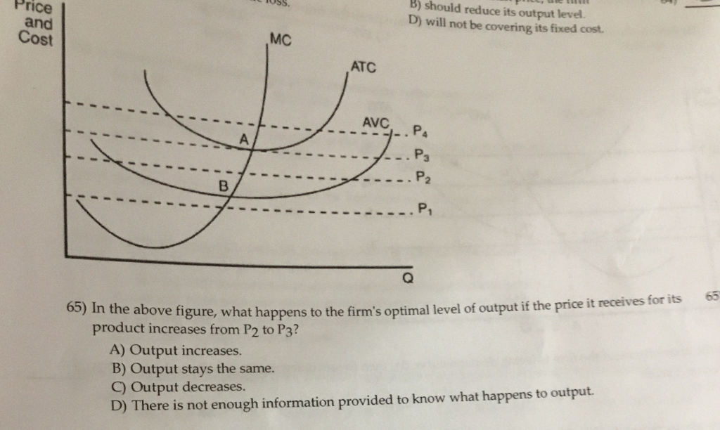 Solved B) should reduce its output level D) will not be | Chegg.com