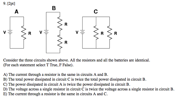 Solved Consider The Three Circuits Shown Above. All The | Chegg.com