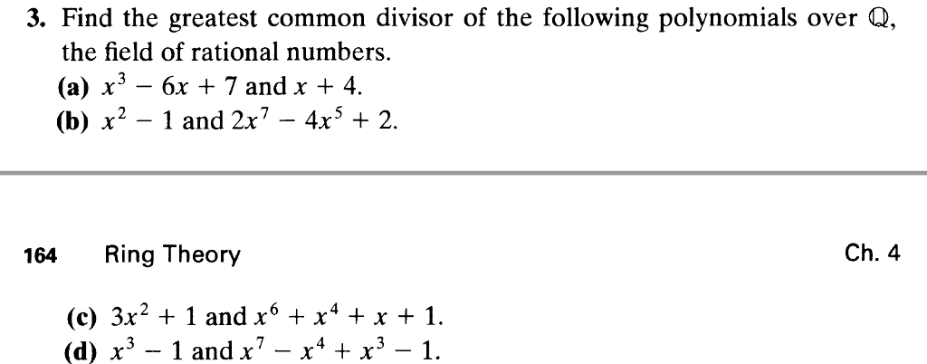 Solved 3. Find the greatest common divisor of the following | Chegg.com