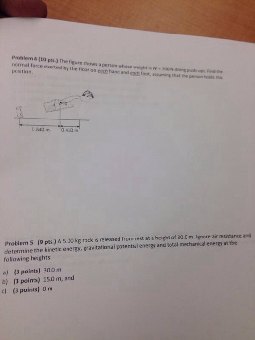 Solved The figure shows a person whose weight is w = 700 N | Chegg.com