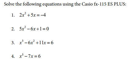 HOW TO SOLVE SIMULTANEOUS EQUATIONS ON CASIO FX 115 ES visual data 4