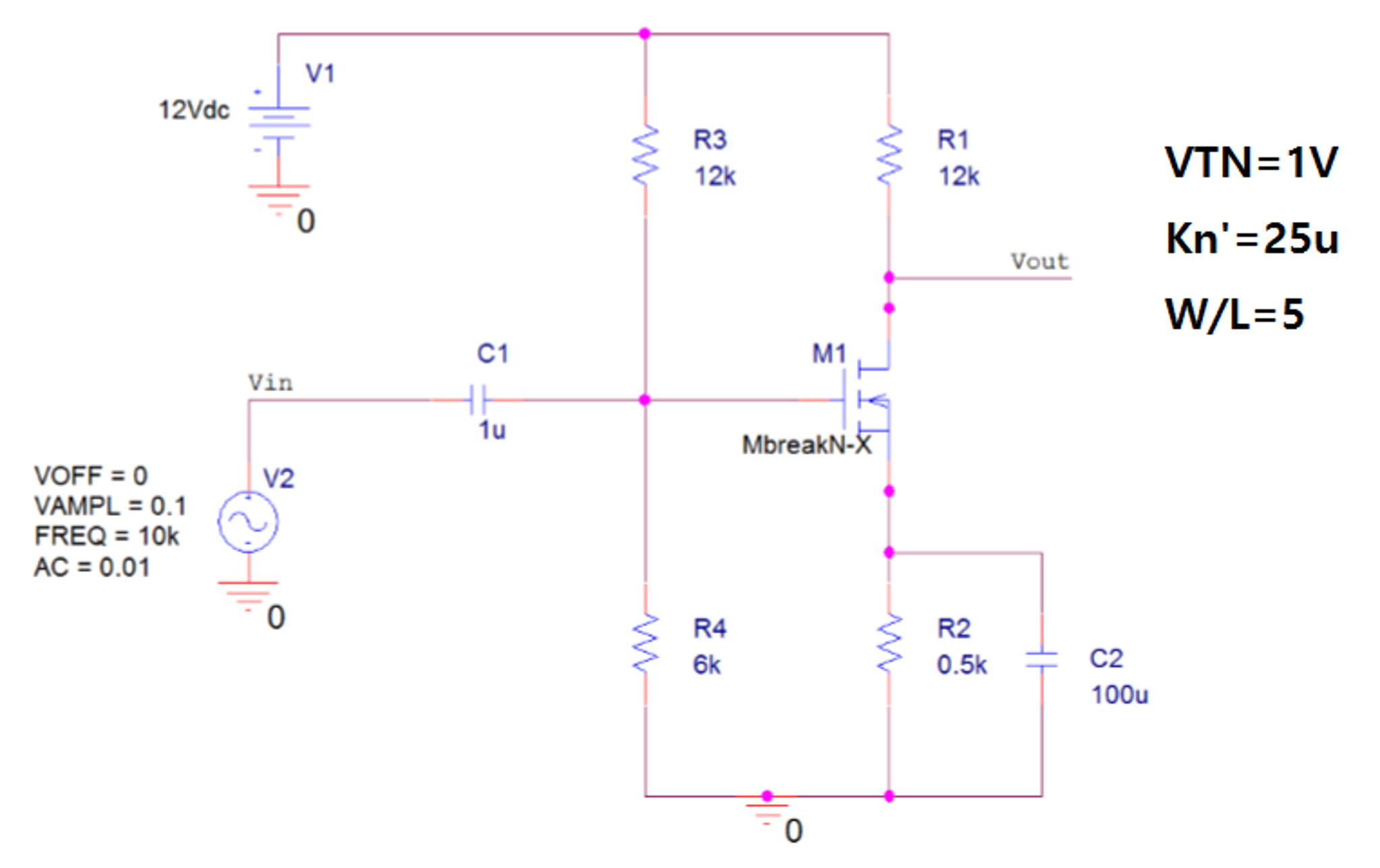 Solved Nmos Common Source Amplifier Circuit Help 1 Using 3390