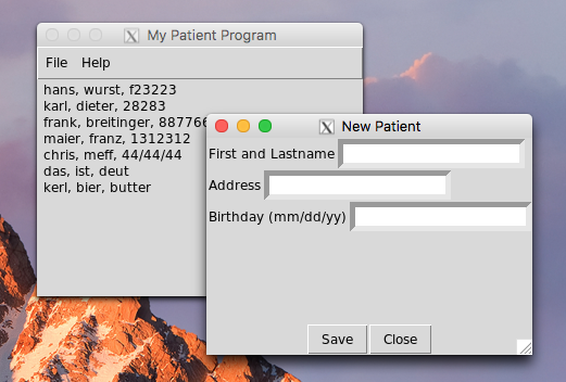 GUI Development. Implement a patient management | Chegg.com