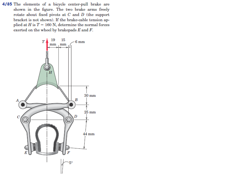 The elements of a bicycle centerpull brake are shown