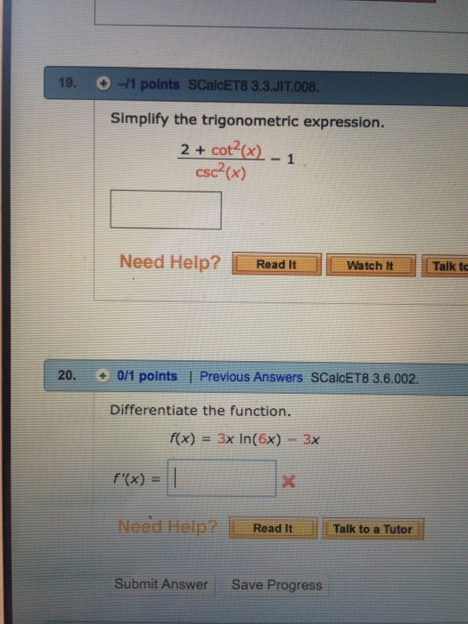 Solved Simplify the trigonometric expression. 2 + cot^2