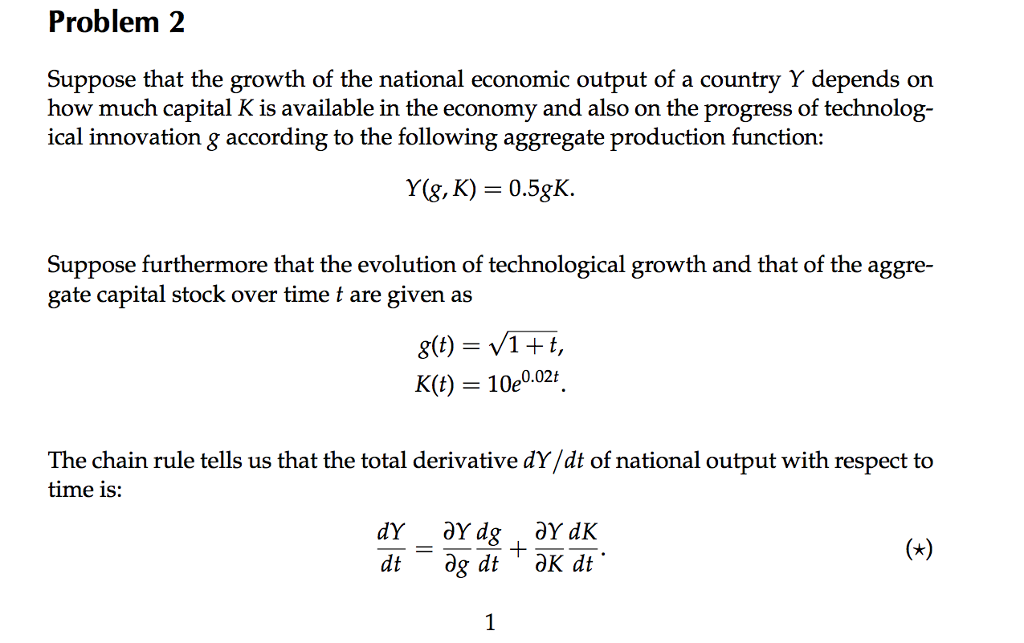 Solved Problem 2 Suppose that the growth of the national | Chegg.com