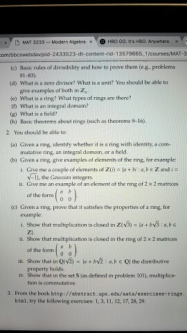 Solved Basic rules of divisibility and how to prove them (e. | Chegg.com