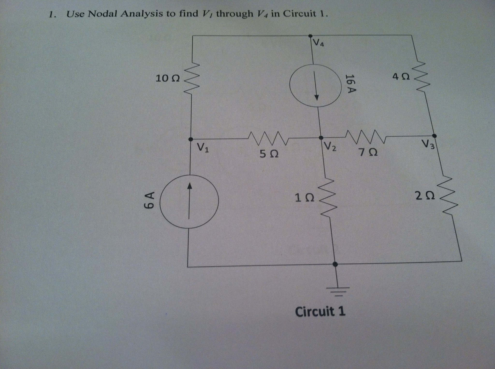 Solved Use Nodal Analysis To Find V1 Through V4 In Circuit Chegg Solved Use Nodal Analysis To Find V1 Through V4 In Circuit Chegg