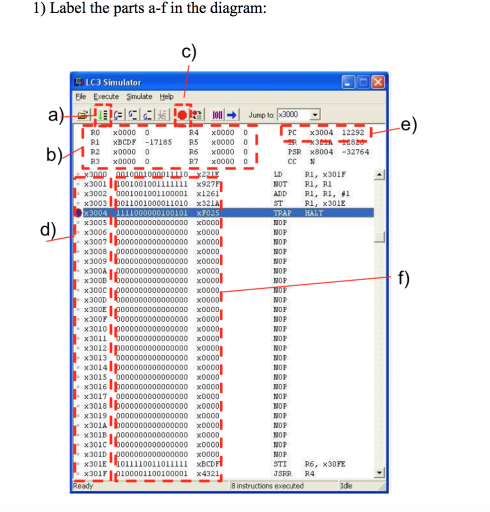 Solved 1) Label the parts a-f in the diagram: c) 008 C LC3 | Chegg.com