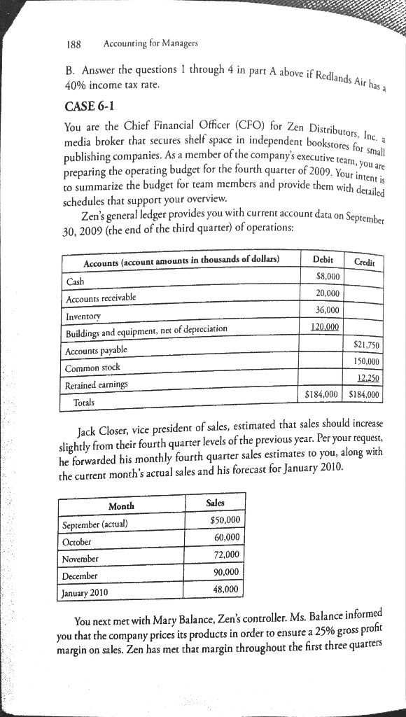 Solved 188 Accounting for Managers B. Answer the questions I