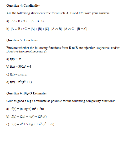 Solved Are The Following Statements True For All Sets A. B | Chegg.com