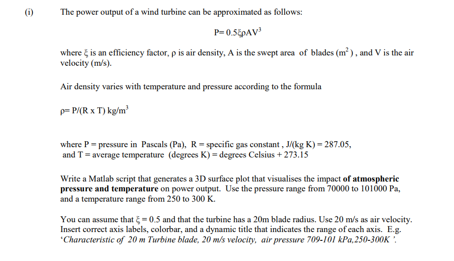 Solved The power output of a wind turbine can be | Chegg.com