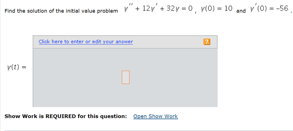 Solved Find The Solution Of The Initial Value Problem Show Chegg Solved Find The Solution Of The Initial Value Problem Show Chegg