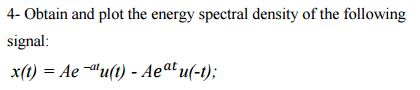 Solved Obtain and plot the energy spectral density of the | Chegg.com