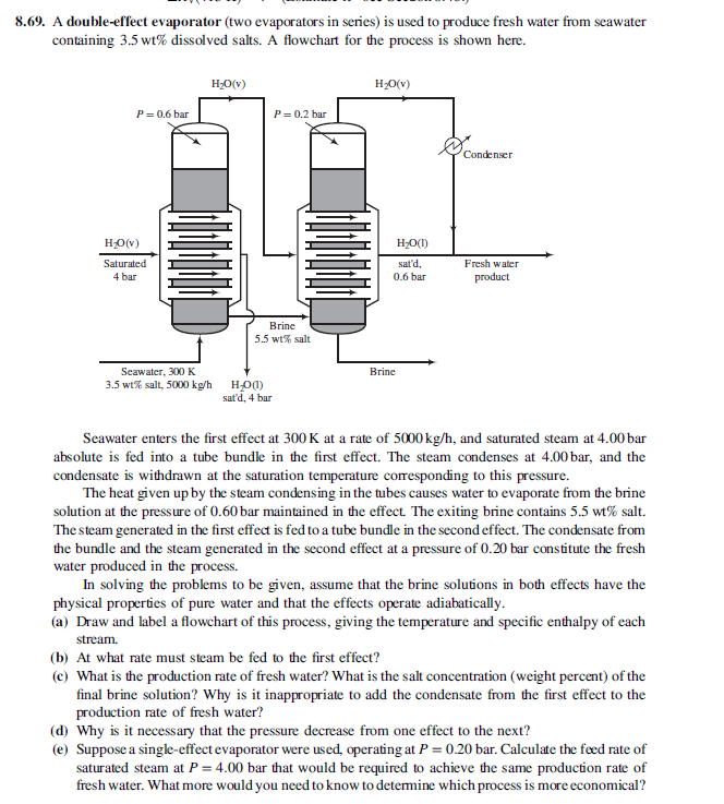 Solved A doubleeffect evaporator (two evaporators in