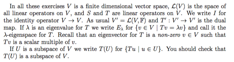 Solved In all these exercises V is a finite dimensional | Chegg.com