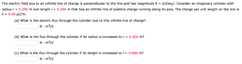 Solved The electric field due to an infinite line of charge | Chegg.com