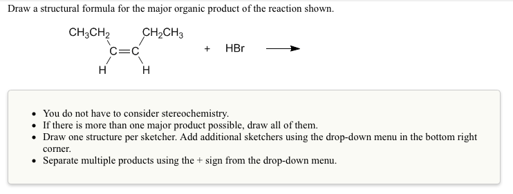 Solved Draw a structural formula for the major organic | Chegg.com