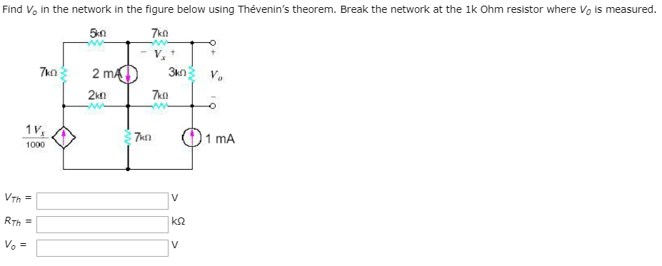 Solved Find Vo in the network in the figure below using | Chegg.com