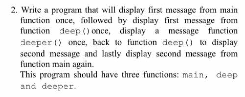 Solved Write a program that will display first message from | Chegg.com