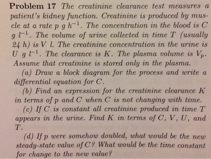 Solved The creatinine clearance test measures a patient's