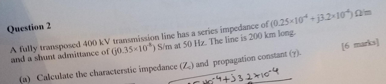 Solved A fully transposed 400 kV transmission line has a | Chegg.com