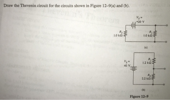 Solved Draw the Thevenin circuit for the circuits shown in | Chegg.com